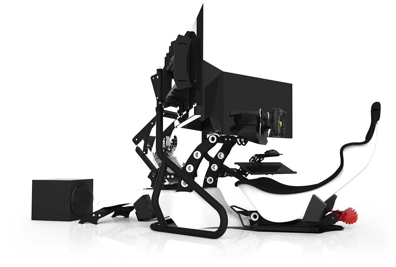 RS FORMULA V2 WHITE/RS STAND T3XL V2 + 3x42 inch tv's  ​